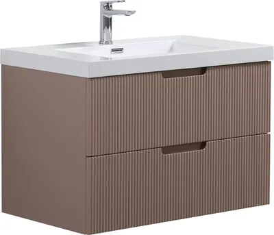 Produktbild von Badezimmer Badmöbel-Set Thermis 80 cm – Matt Rose – Badezimmermöbel mit Waschbecken