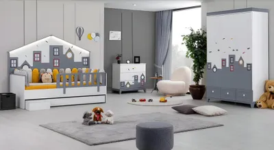 Produktbild von Bettrahmen Kinderbett Bett Kinderzimmer Kinderzimmermöbel Helles Holz