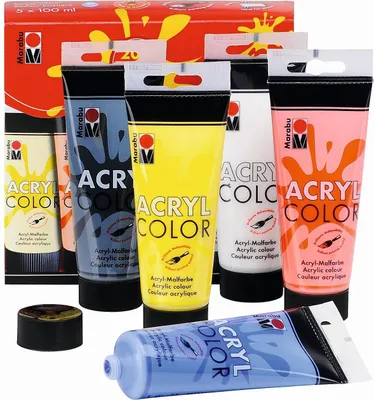 Immagine prodotto di Colori acrilici Marabu "AcrylColor", Starter Set 5 x 100 ml