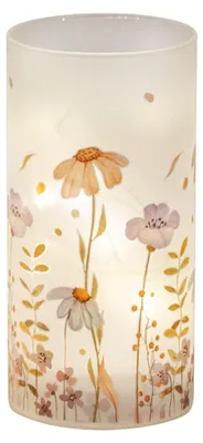 Produktbild von formano LED Tischlampe Deko Blumenwiese Zylinder Stimmungslicht aus Glas & Holz