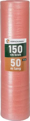 Produktbild von 1 x Luftpolsterfolie (1,5 x 50 m) 3-lagig 75 my Antistatisch Schutzfolie Noppen Versandfolie Polster Verpacken Knallfolie Transport BB-Verpackungen