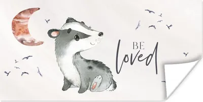 Produktbild von MuchoWow® Poster Zitate - Geliebt werden - Sprichwörter - Kind - Jungen - Mädchen - Aquarell 160x80 cm - Foto Poster