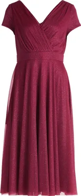 Produktbild von Vera Mont Cocktailkleid Ausgestellt V-Ausschnitt Halbarm Midi Polyester 120 cm