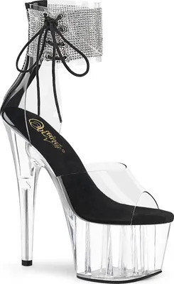 Produktbild von ADORE-724RS Damen Sandale von Pleaser, Transparent Schwarz , EU 36, US 6