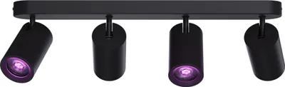 Produktbild von Calex Smart LED Deckenstrahler, 4-flammig oval, schwenkbar, RGB-Farben & kalt- bis warmweiß Licht, dimmbar, WLAN App- & Sprachsteuerung, Schwarz