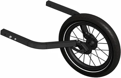 Productafbeelding van Joggewiel Kinderwagen - Fietsaccessoire Tweezitter - Actief Buitenleven - Robuust Composiet Materiaal - 356 cm - Zwart