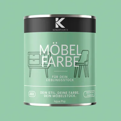 Produktbild von Kenzopaints 750ml Möbelfarbe Möbellack Buntlack Farbraum - Aqua Pop