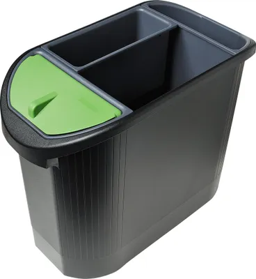 Produktbild von Exacompta Öko-Papierkorb mit Einsätzen, Topline - Schwarz/grau - 42614D