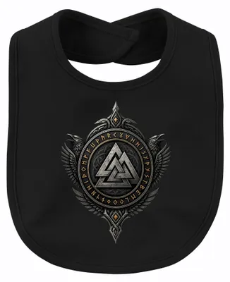 Zdjęcie produktu dla Wiking, węzeł Valknut, kruki, Hugin, Munin, runy, Walhalla, Odin, Germanie. Dziecięcy, czarny, uniwersalny rozmiar