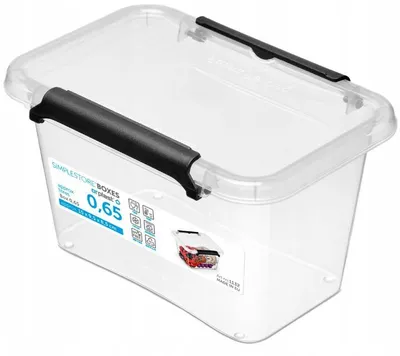 Zdjęcie produktu dla Plastikowy pojemnik z pokrywką przezroczysty 0.65L SimpleStore