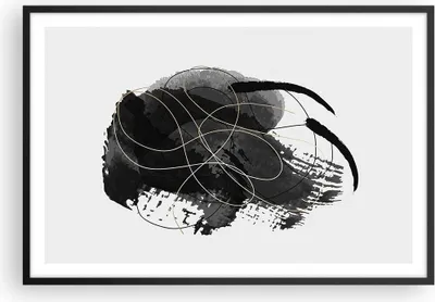 Produktbild von Gerahmtes Poster - Schwarzer Rahmen - Abstraktion Schwarz Flecken - 91,5x61 cm - Wand Bild - Wanddeko - Wandbilder - Kunstposter - Wandposter - Bilderrahmen - Bilder - Kunstdruck - P2BAA91x61-4368