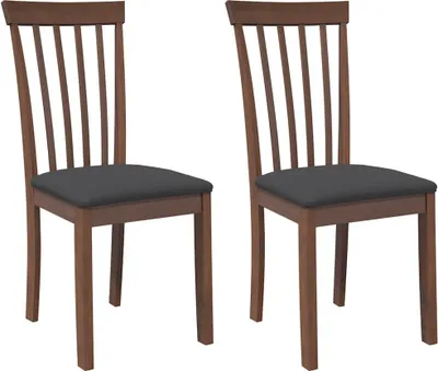 Image de Chaises à manger coussins 2 pcs marron bois massif caoutchouc