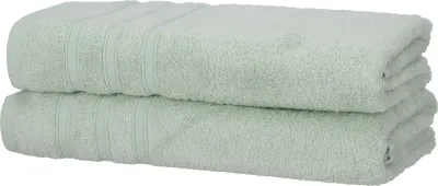 Produktbild von 2er Pack Duschtücher 70x140 cm Baumwolle Weich Frottee Uni Saugfähig Duschtuch, Farbe:mint