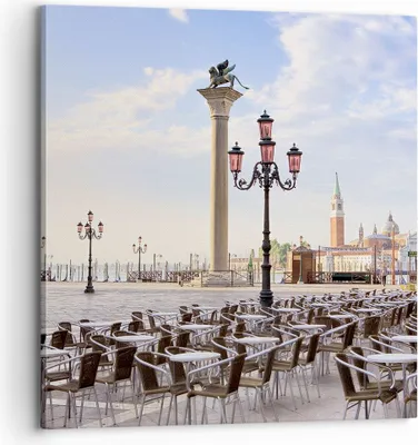 Produktbild von Bild auf Leinwand - Leinwandbild - Architektur Stadt Venedig - 70x70cm - Wand Bild - Wanddeko - Leinwanddruck - Bilder - Kunstdruck - Wanddekoration - Leinwand bilder - Wandkunst - AC70x70-2553