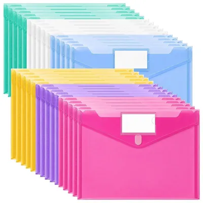 Productafbeelding van Documentmappen A4, met klittenbandsluiting, 30 stuks, 6 kleuren