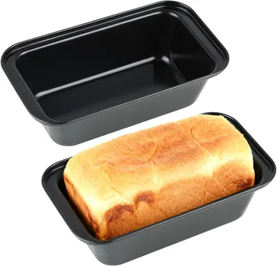 Produktbild von Rechteckige Backform 2 Stück 20 x 10 x 6 cm Antihaftbeschichtet Für Brot Und Kuchen