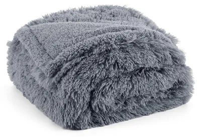 Produktbild von Hundedecke wasserdicht 80 x 100 cm Grau Plüsch waschbar Haustier Decke Schutzdecke Katzendecke