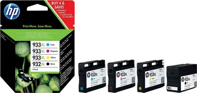 Produktbild von HP 932XL/933XL Tintenpatrone - Gelb, Magenta, Schwarz, Cyan - Tintenstrahl - 825 Seite(n) Magenta, 825 Seite(n) Cyan, 825 Seite(n) Gelb, 1000 Seite(n) Schwarz
