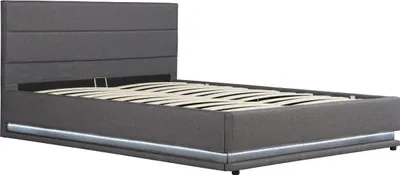 Produktbild von Bett mit LED und Bettkasten "Anastasia" - 180 x 200 cm - Dunkelgrau