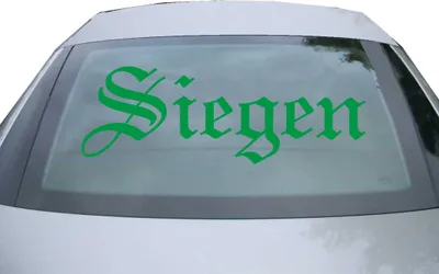 Produktbild von Indigos UG - Aufkleber Heckscheibe & Motorklappe DE6573 - grün - 600x207 mm - Stadt Siegen - Auto Scheiben Fenster Heckklappe Tuning Racing JDM - Die cut