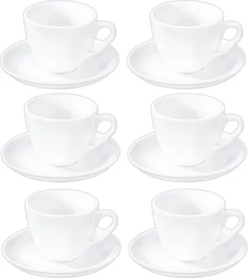 Zdjęcie produktu dla Zestaw filiżanek i spodków Wilmax | zestaw 6 | porcelana 300 ml | WL-993176/AB6
