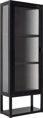 Produktbild von osoltus Wandschrank Riffelglas Stahl Regal cube Schwarz Industrial 102 x 36 cm