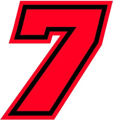 Productafbeelding van Sticker met startnummer "7" voor motor, geschikt voor MotoGP-races, rood, fluorescerend, 10 x 9,5 cm