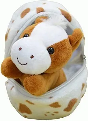 Produktbild von Lotti Mini Pony Pferd Plüschtier im Ei – 13 cm Kuscheltier für Kinder – Süßes Plüschpferd in Eierschale – Weich & Kuschelweich – Braun – Geschenkidee für Mädchen und Jungen