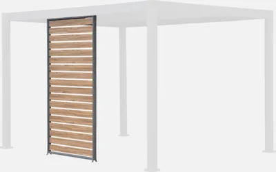 Produktbild von sweeek - Lamellenwand 130cm für Pergola Triomphe 3x4m Aluminium Holzoptik - Anthrazit
