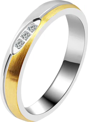 Produktbild von Akzent Edelstahl Damen-Partnerring, silber- & goldfarben
