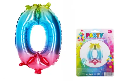 Obrázok produktu pre Nafukovací balón - číslo 0 Rainbow