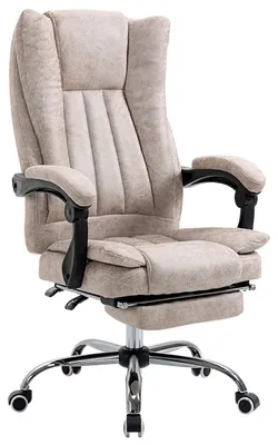 Produktbild von Vinsetto Drehstuhl Computerstuhl Höhenverstellung Beige+Schwarz+Silber