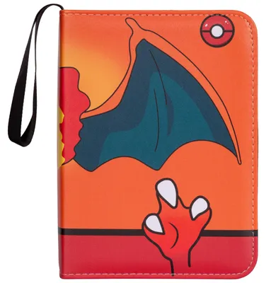 Immagine prodotto di Album di carte Pokémon P4 A5 - motivo Glurak, capacità 400 carte, chiusura a zip, laccetto per la mano, protezione sicura