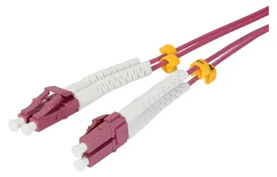 Immagine prodotto di Synergy21 LWL-2-Faser-Patchk. 1,0mtr.LC-LC, 50/125um,OM4, AD=2mm, flexible Knickschutztülle,