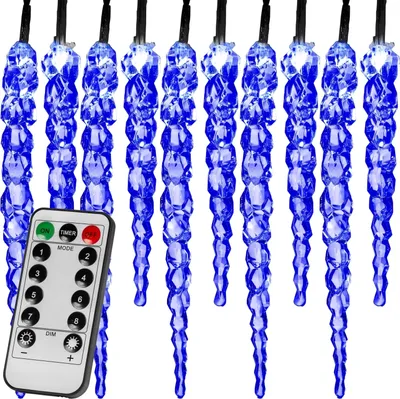 Produktbild von VOLTRONIC 40 LED Lichterkette Eiszapfen Weihnachtsdeko Beleuchtung Fernbedienung