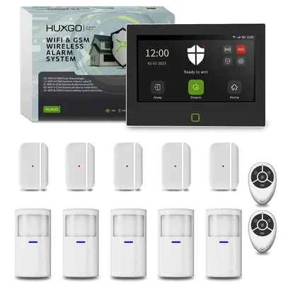 Immagine prodotto di Sistema di allarme HUXGO Wi-Fi GSM 4G HXA700 7" 5 sensori PIR + 5 sensori per porte, controllo tramite app