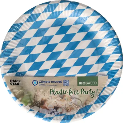 Produktbild von Papstar Pappteller Bayrisch Blau 23cm Durchmesser 50 Stück