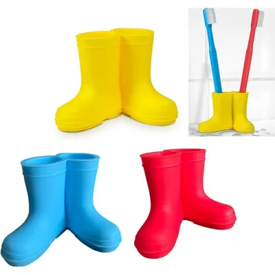Produktbild von Regenstiefel Zahnbürstenhalter Silikon 3er Set Niedliches Design Mehrzweck Badezimmerzubehör
