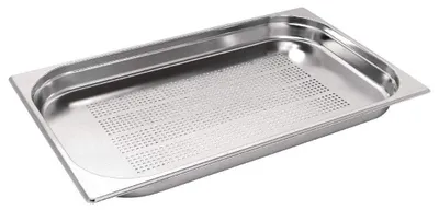 Obrázok produktu pre Omgoods – Perforovaný gastronočný plech z nehrdzavejúcej ocele, 40 mm, určený na skladovanie potravín