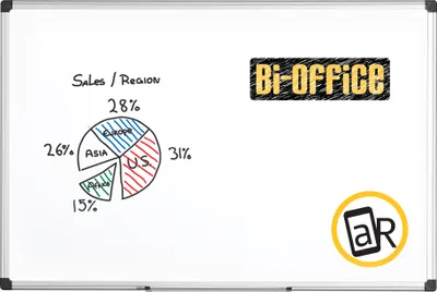 Produktbild von Bi-Office Magnetische Maya Whiteboard mit Aluminiumrahmen 60x45cm