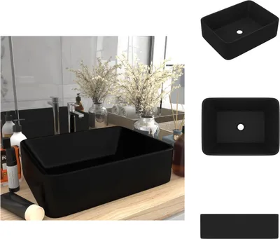 Produktbild von vidaXL Luxus-Waschbecken Matt Schwarz 41x30x12 cm Keramik -  Badezimmer-Waschbecken