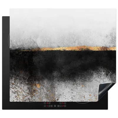 Produktbild von KitchenYeah© Herdabdeckplatte Gold - Abstrakt - Luxus , 58x51cm, Küche Deko, Glaskeramikkochfeld Herdabdeckung, Abdeckplatte fùr Kochfeld