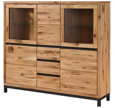 Produktbild von MASSIVMOEBEL24.DE Highboard Wildeiche 166x40x148 natur geölt VILLANDERS #107