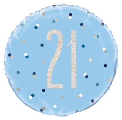 Produktbild von Folienballon blau & silber Zahl 21