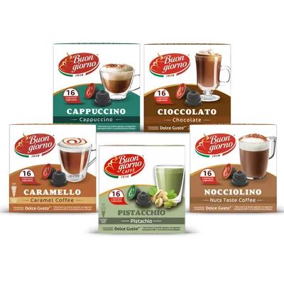 Immagine prodotto di Caffè Buongiorno Dolce Gusto Flavor Selection 80 Capsule Compatibili Dolce Gusto®