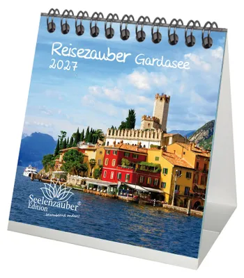 Produktbild von Reisezauber Gardasee Tischkalender 10x10cm für 2027 Urlaub Mediterran Italien - Seelenzauber