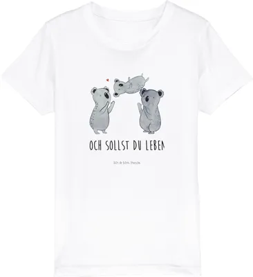 Produktbild von Mr. & Mrs. Panda Kleinkinder T-Shirt Koalas Feiern 12-14 Jahre (152/164) - Weiß - Geschenk, Kinder Baumwoll, Geburtstag, Teenager, Happy Birthday, Party, Liebe, Öko