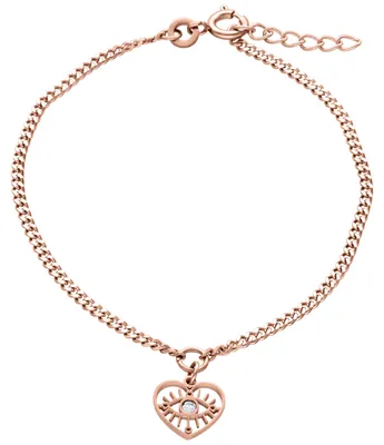 Produktbild von Wildcat Armband - Little Heart Eye Armband - Roségold - Chirurgenstahl 316L - wasserfest, langlebig, hautverträglich, Roségold-Kristallklar