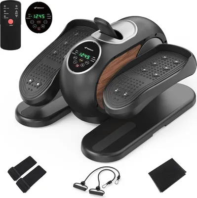 Immagine prodotto di Mini cyclette ellittica elettrica - Merach, per ufficio e casa, con telecomando, schermo LED, tappetino antiscivolo, 12 velocità