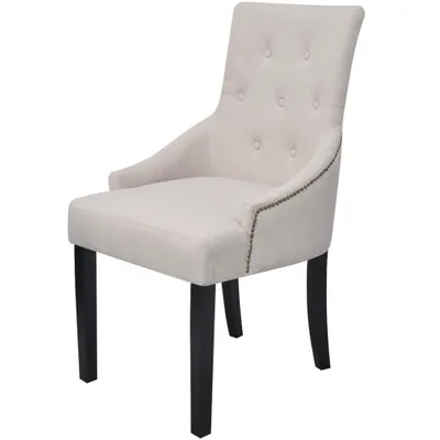 Immagine prodotto di vidaXL Sedie da pranzo 2 pezzi. Tessuto grigio crema